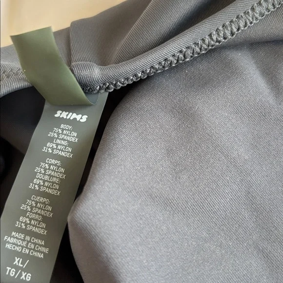 SKIMS Signature Swim Scoop Neck One Piece swimsuit in the color Gunmetal XL
